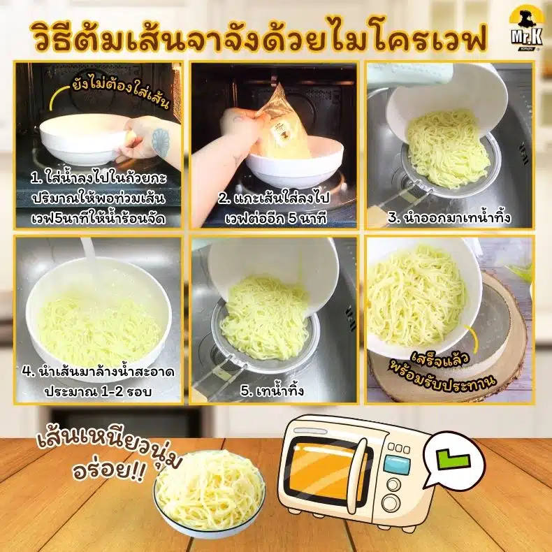 วิธีต้มเส้นจาจังมยอนด้วยไมโครเวฟ