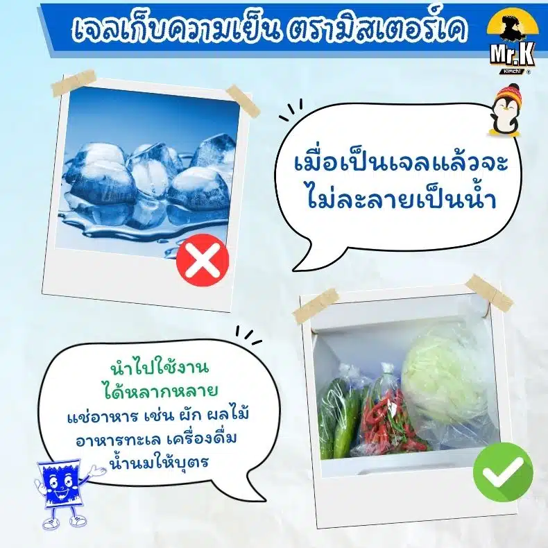 เจลเก็บความเย็น ดูซึมน้ำอัตโนมัติ