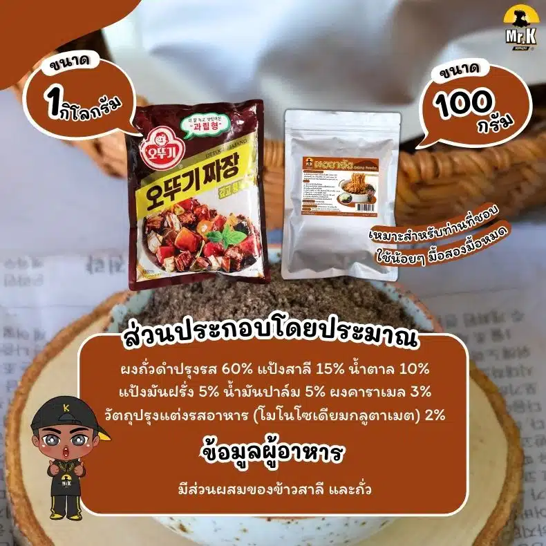 ส่วนประกอบของผงจาจังมยอน