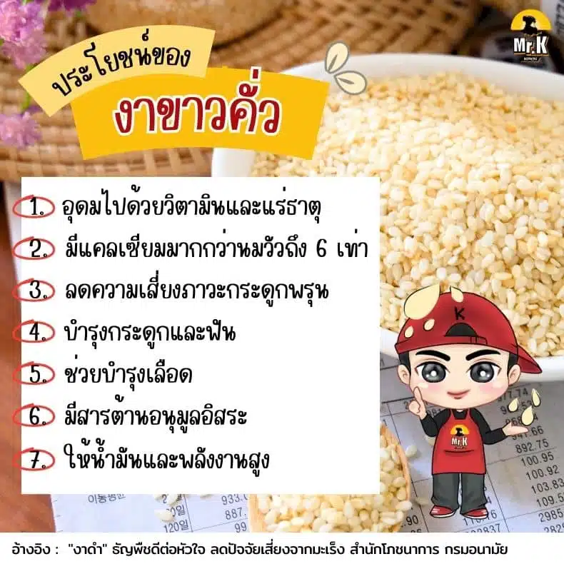 ประโยชน์จากงาขาวคั่ว