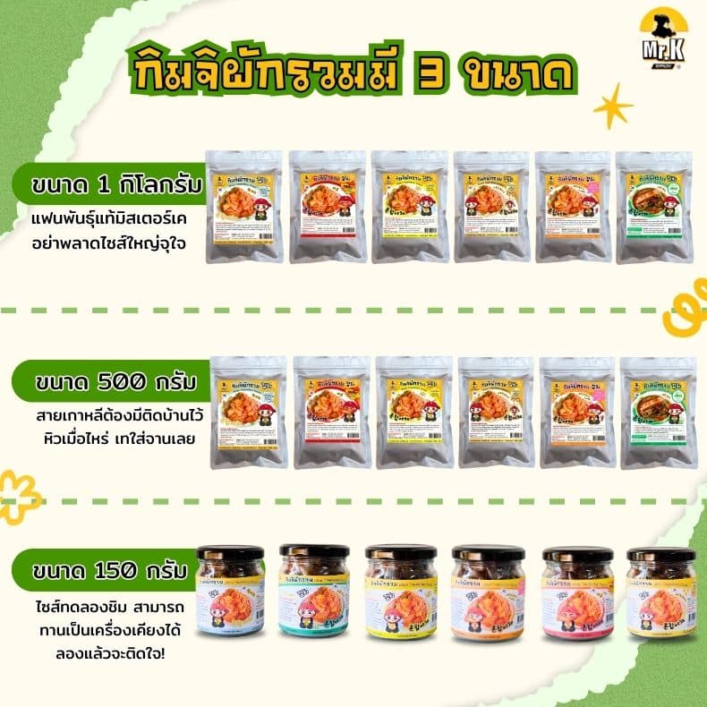 ขนาดกิมจิผักรวม