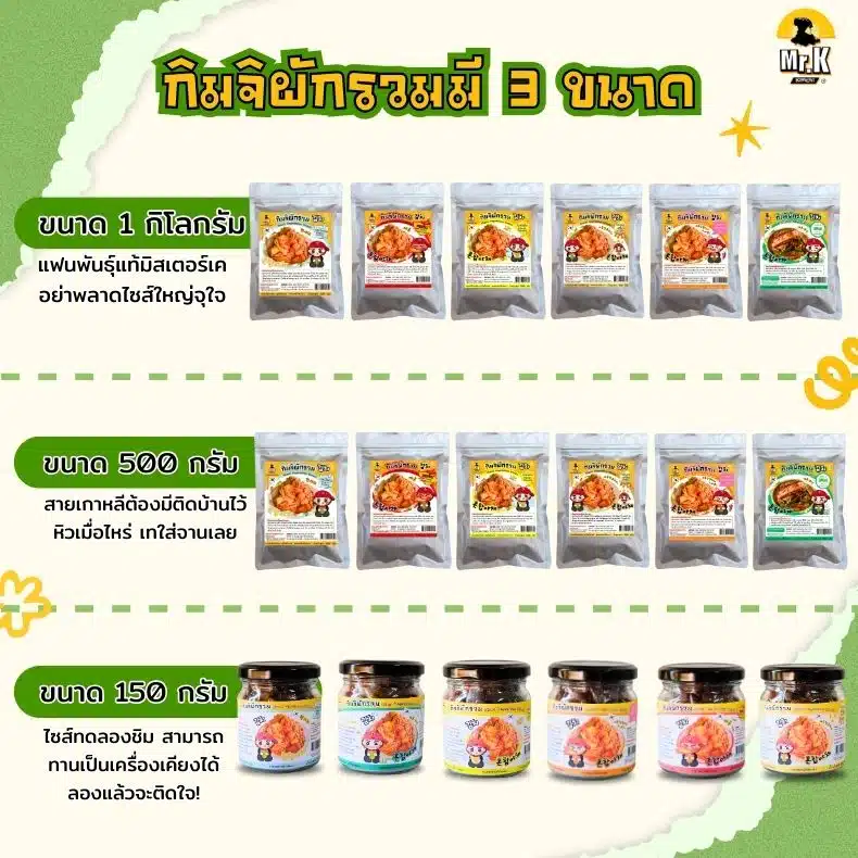 ขนาดกิมจิผักรวม
